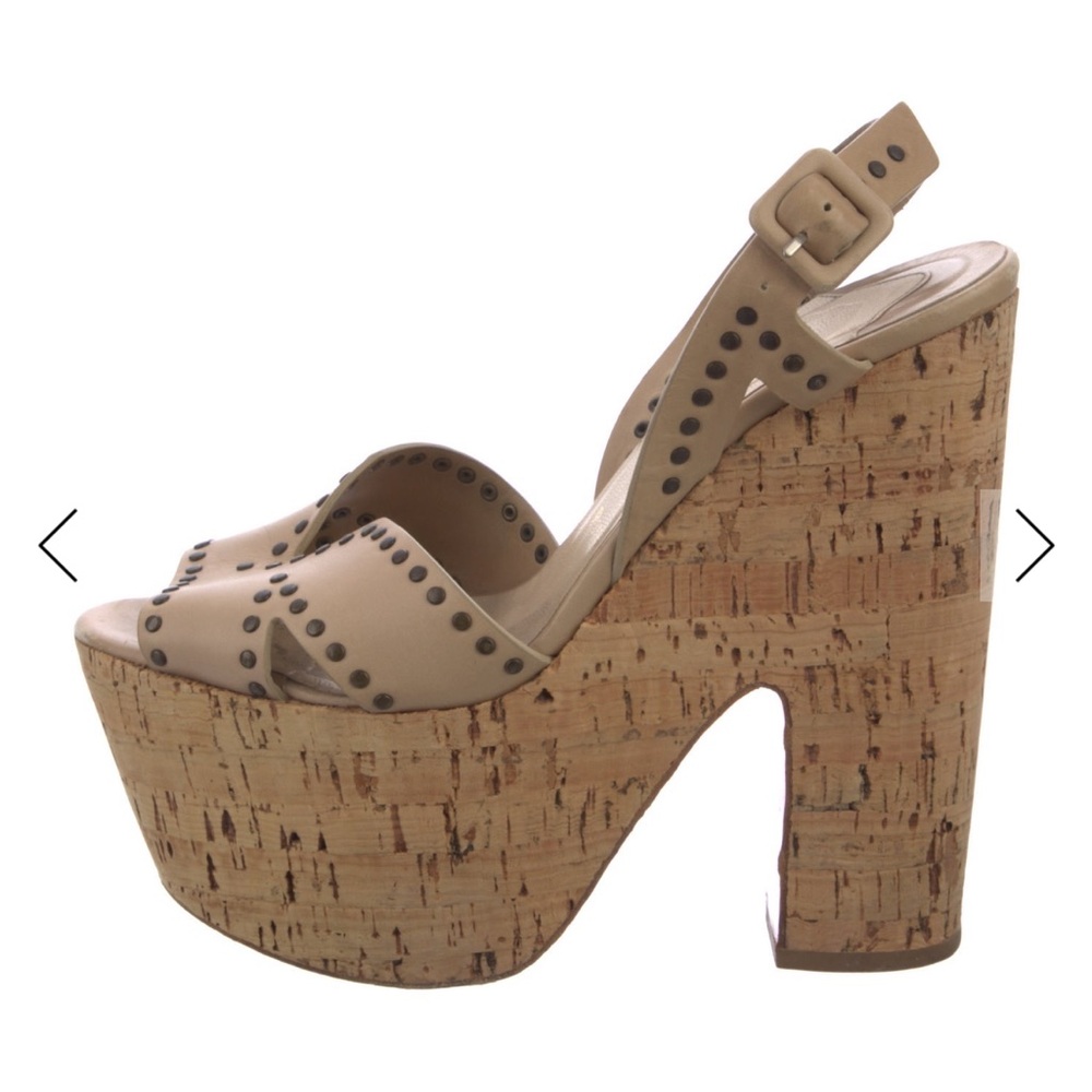 Christian Louboutin Kork Tan Platform Sandals